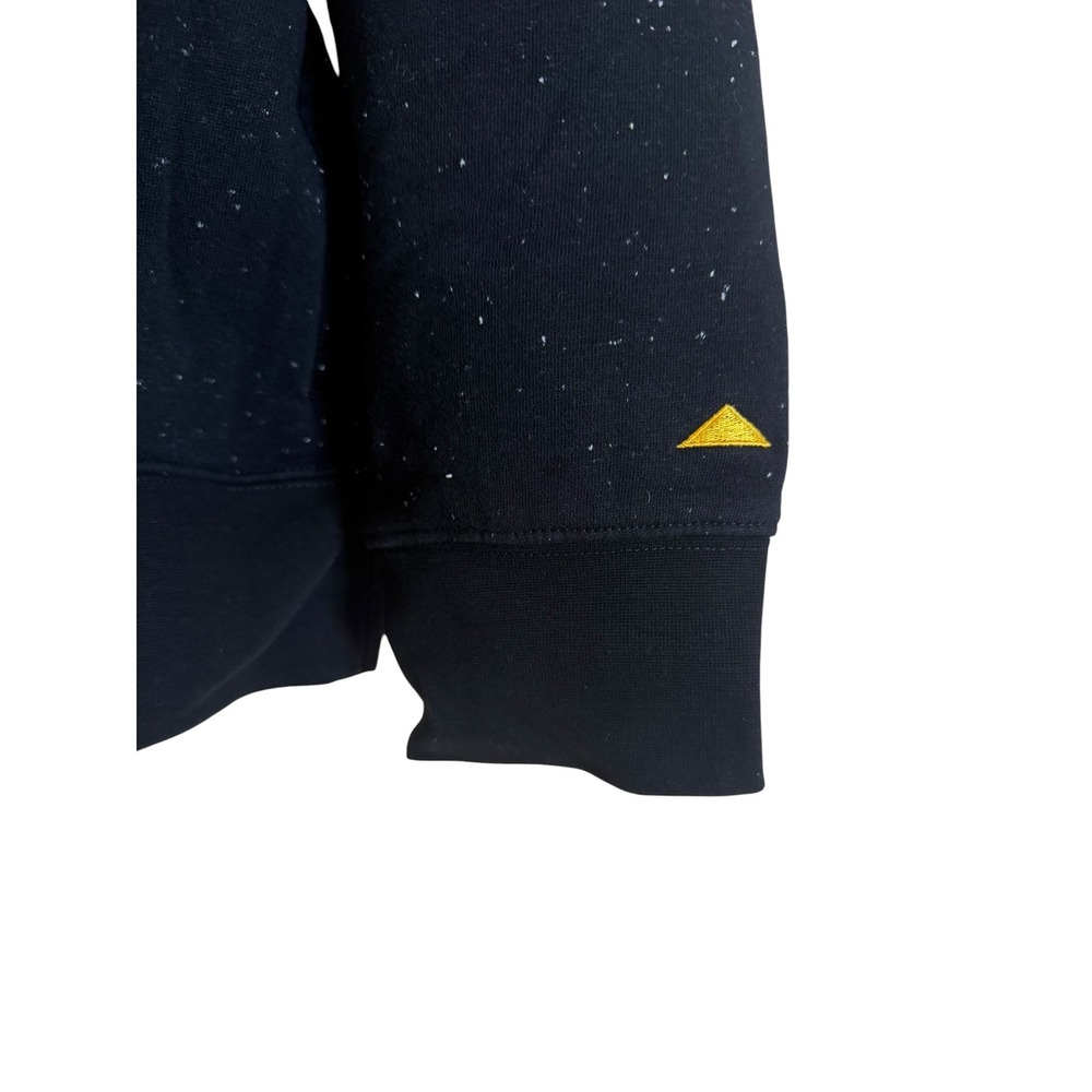Caterpillar CAT Womens Speckled Fleece Hoodie‎ Black Logo Sweatshirt Size L - Picture 3 of 6